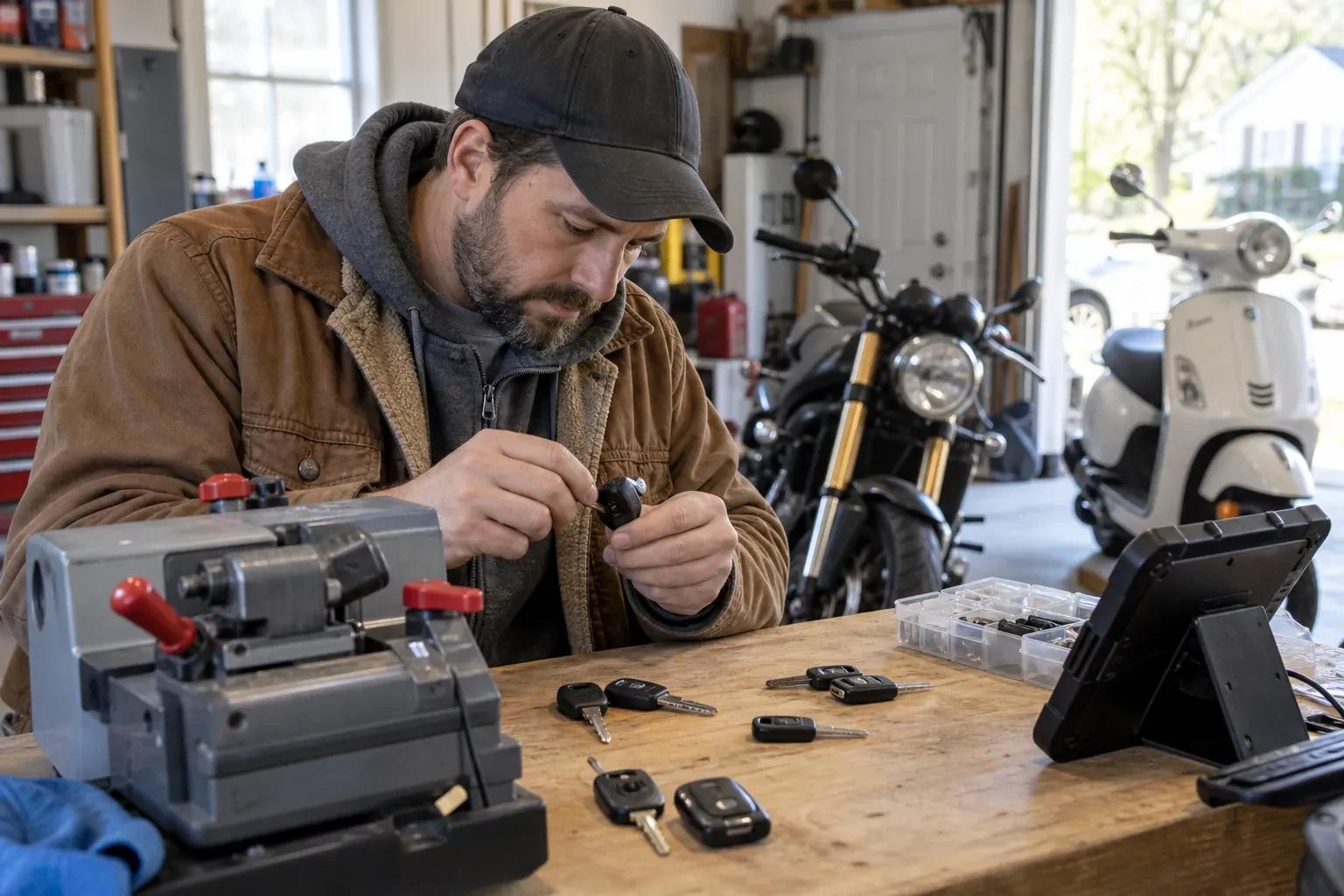 Illustrative locksmith scene; not an actual job